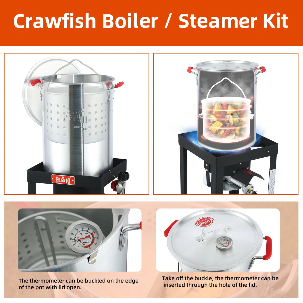 30QT Aluminum Turkey Fryer Seafood Boiler Set G469584
