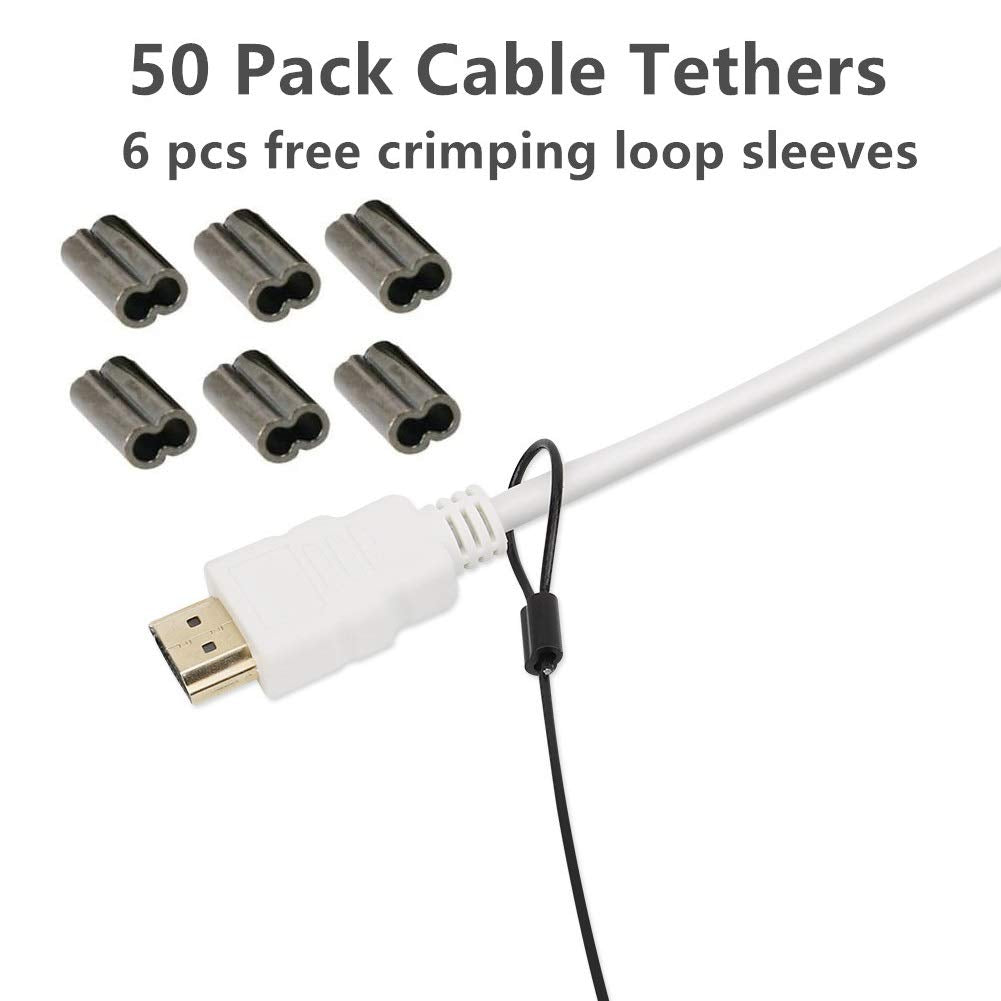 24 Pack Black 12 inch Cable Adapter Tether X1517