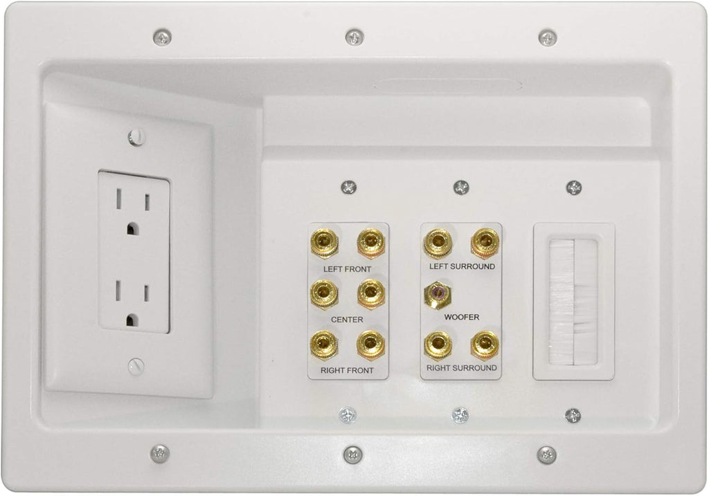 White Recessed In Wall TV Power Kit with USB V216