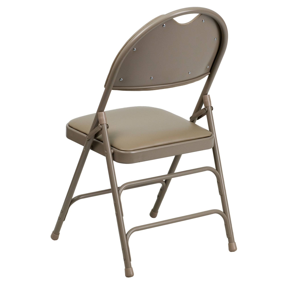Beige Vinyl Metal Folding Chair O513950