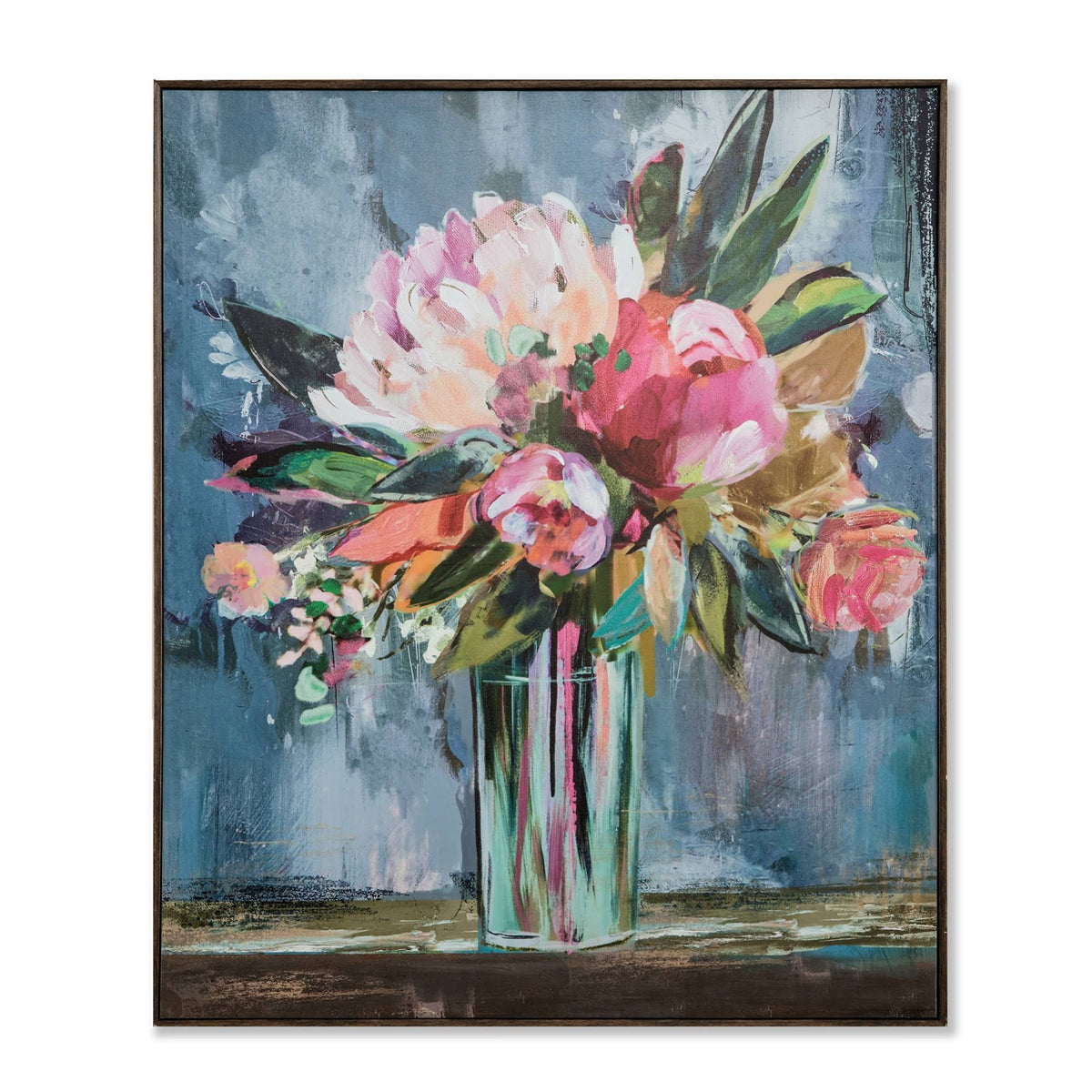 Floral Still Life Framed Wall Canvas D87107