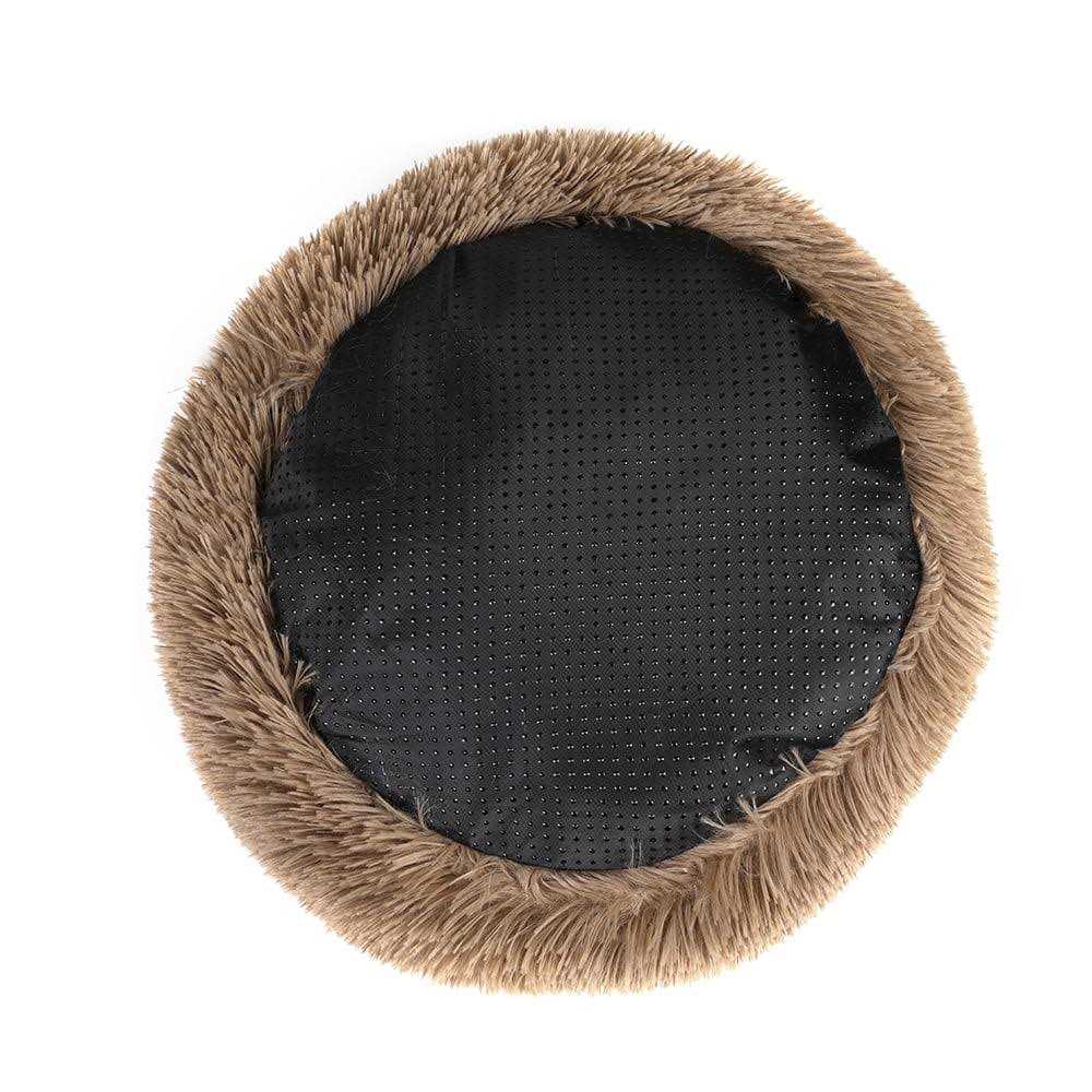 Round Plush Donut Pet Bed Warm Fur Cuddler Cushion Bed Non-Slip S5575