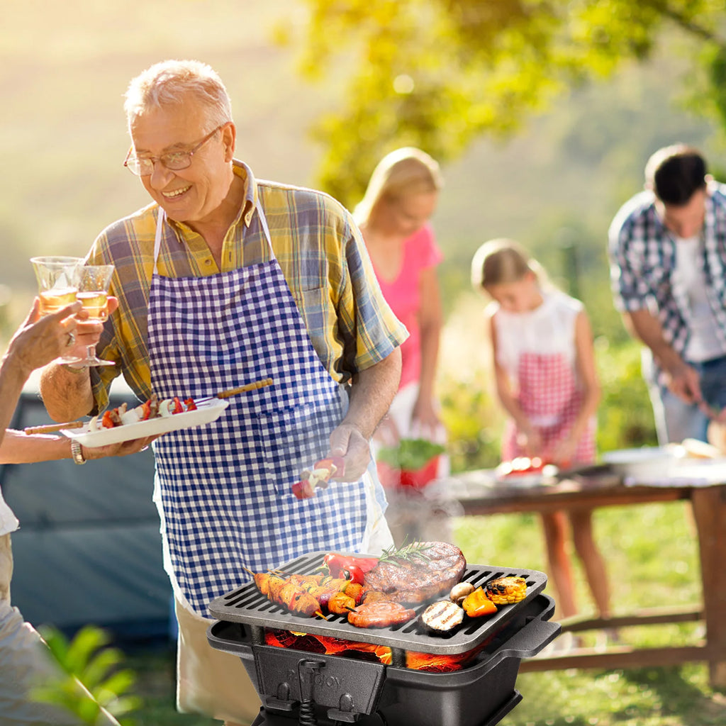 Portable Heavy Duty Cast Iron Charcoal Grill U35719
