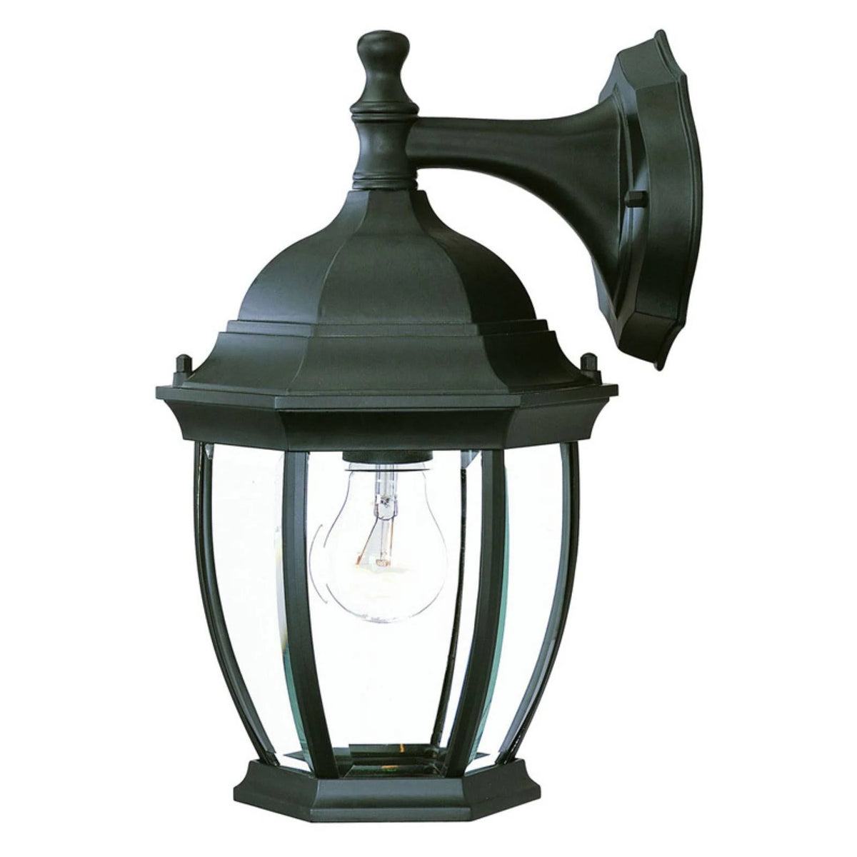 Wall-Mount 1-Light Outdoor Matte Black Light Fixture P549