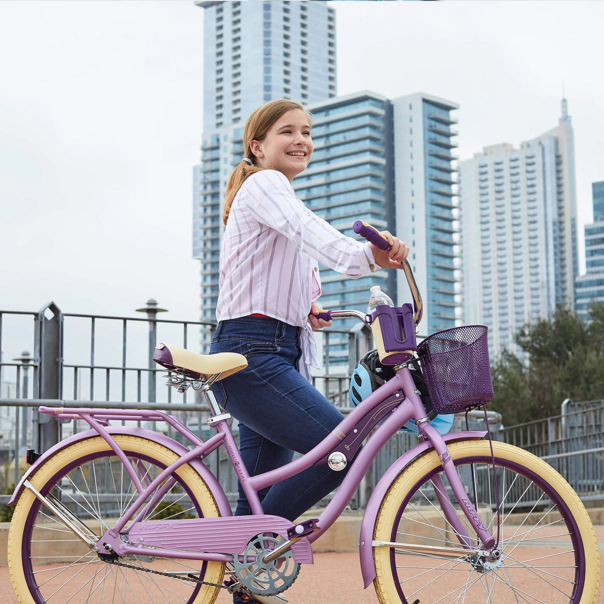 24 Inch Purple Satin Cruiser Bike F9474