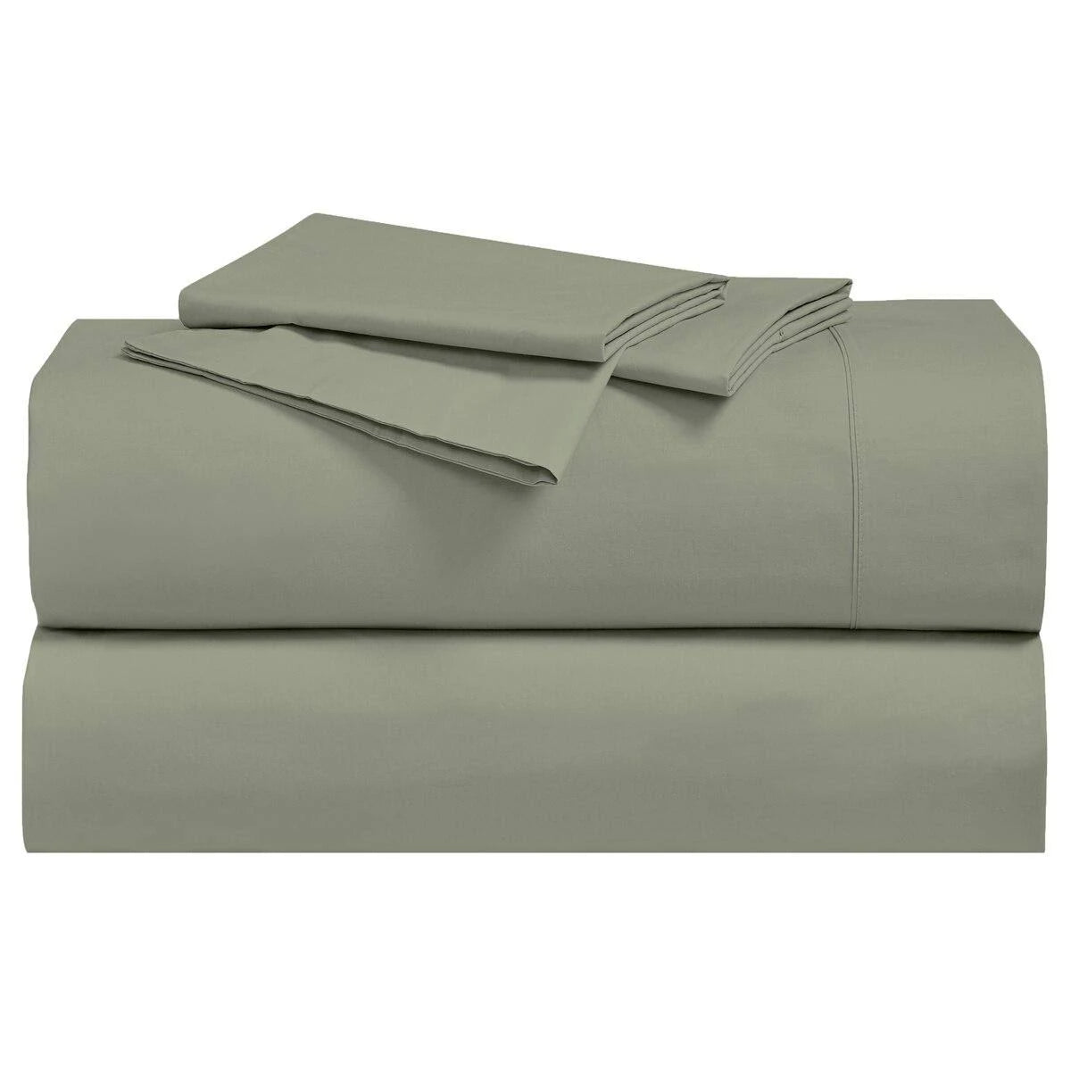 100% Cotton Percale Sheets Set King Sage C151421