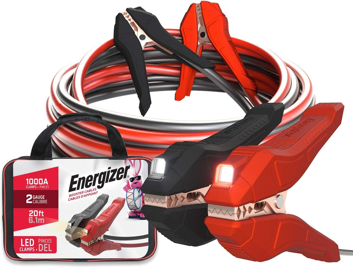 Heavy Duty Jumper Cables with LED Lights and Carrying Bag C9227