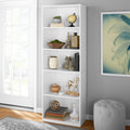 White 5-Shelf Bookcase with Adjustable Shelves Q19925