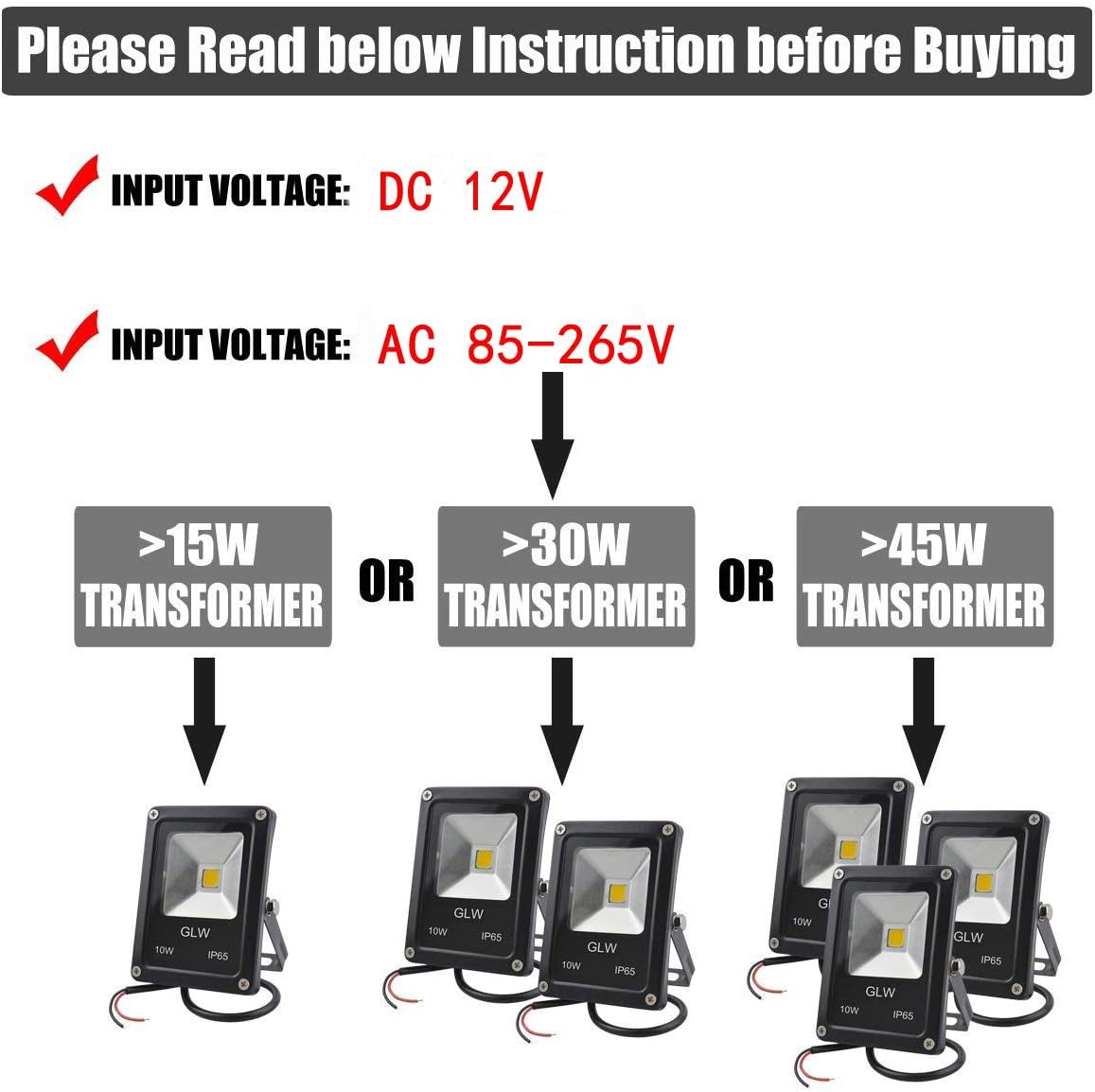 10W 12V IP65 Waterproof Landscape Spotlights 8 Pack S335