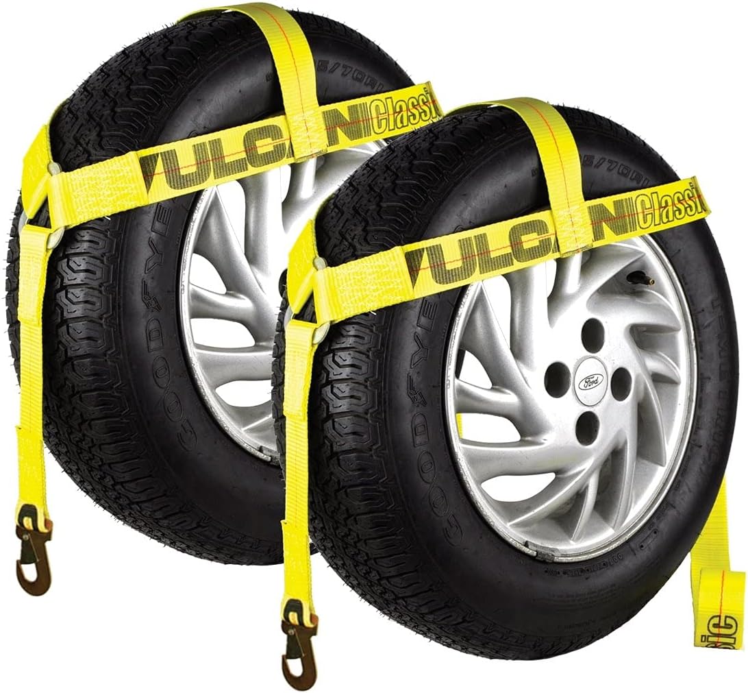Classic Yellow Bonnet Style Wheel Lift Harnesses with Snap Hooks 2 Pack T6621