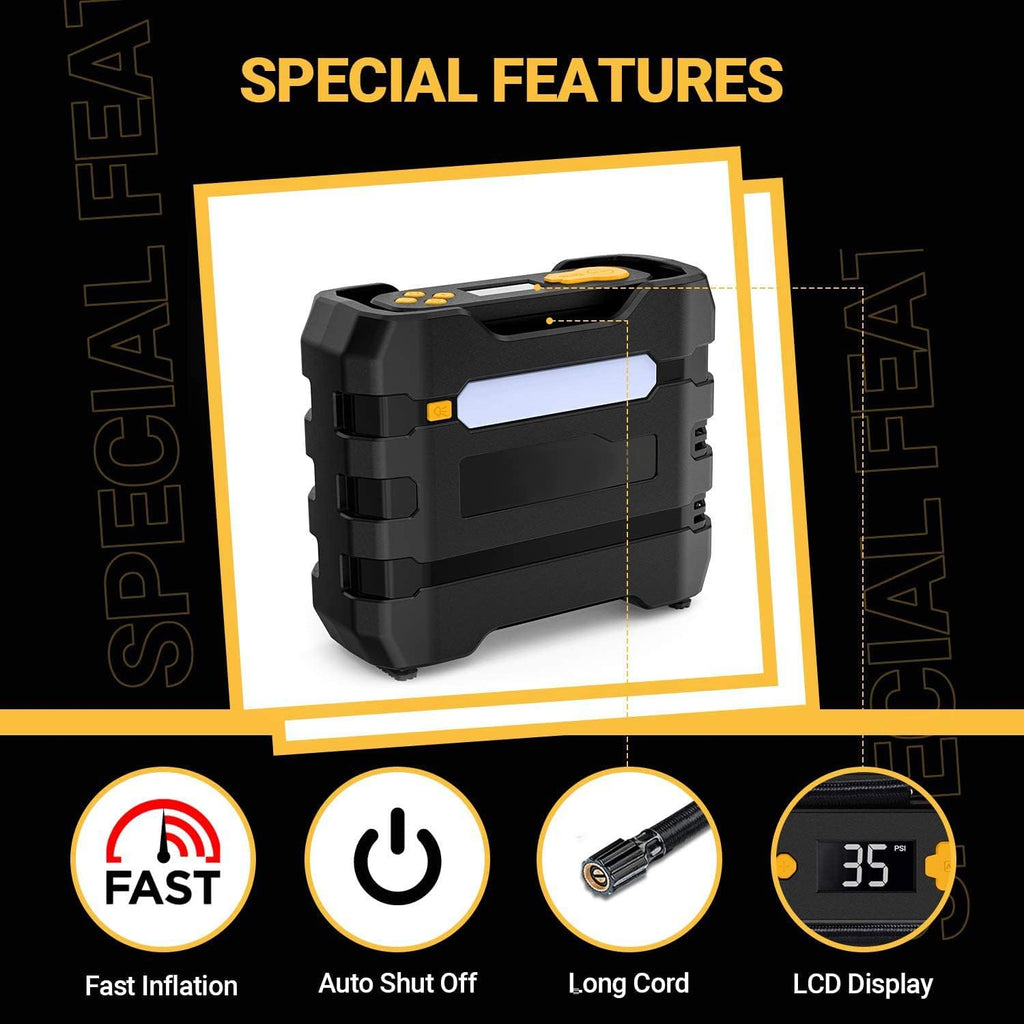 12V DC Portable Air Compressor Tire Inflator E208