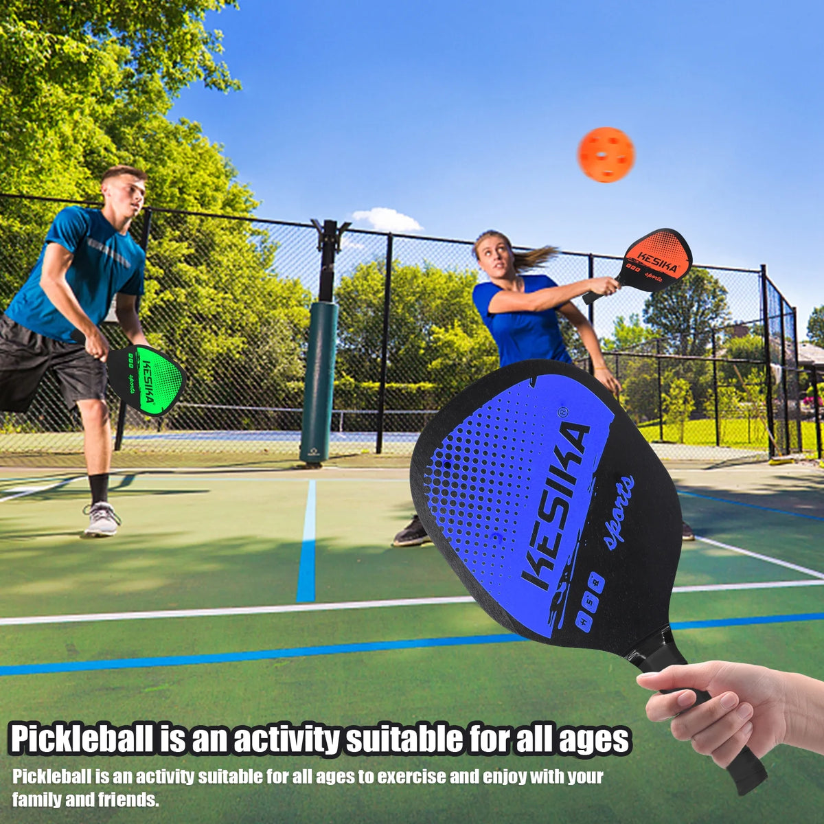 Pickleball Paddle Set 2 Rackets & 4 Balls with Carrying Bag A113705
