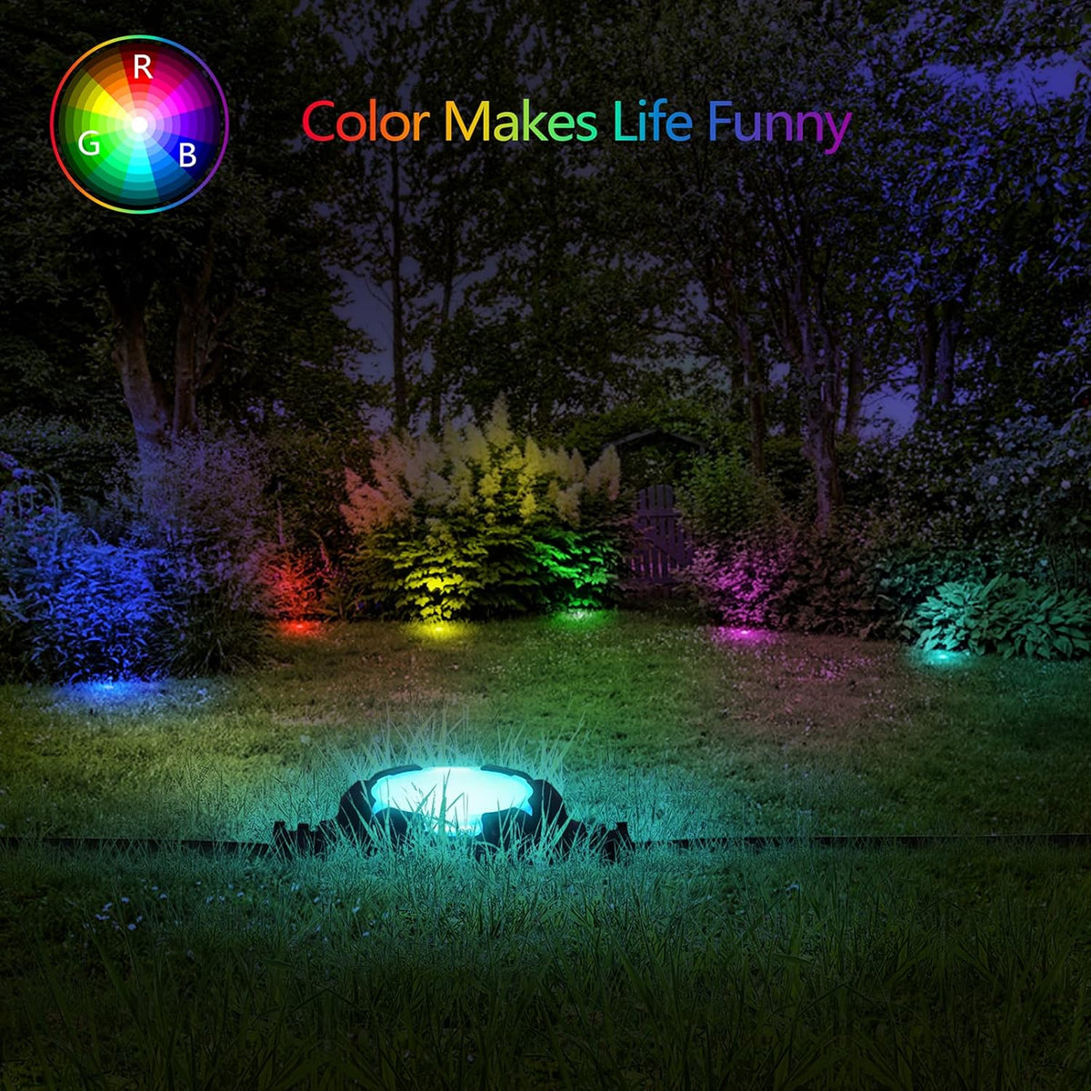 LED Outdoor Ground Lights 42ft 16 Pack IP67 Waterproof E119933