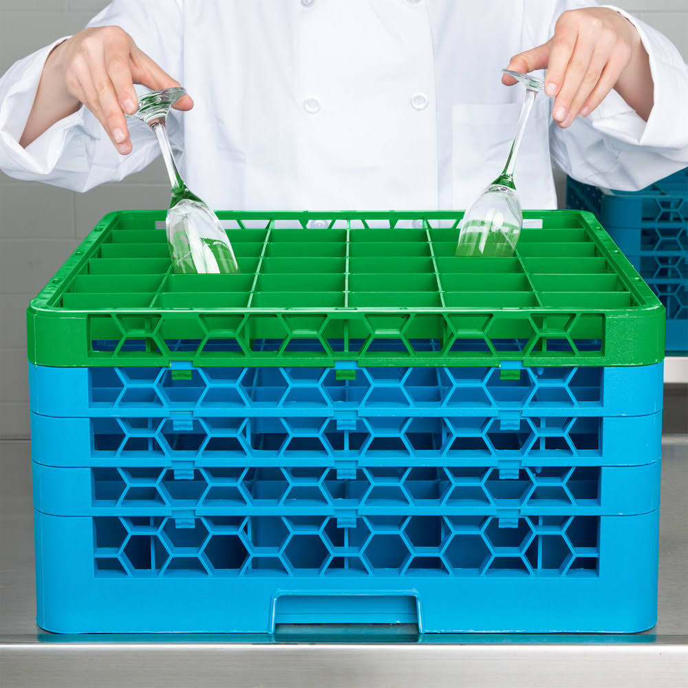 36 Compartment Green Glass Rack with 4 Extenders N5701