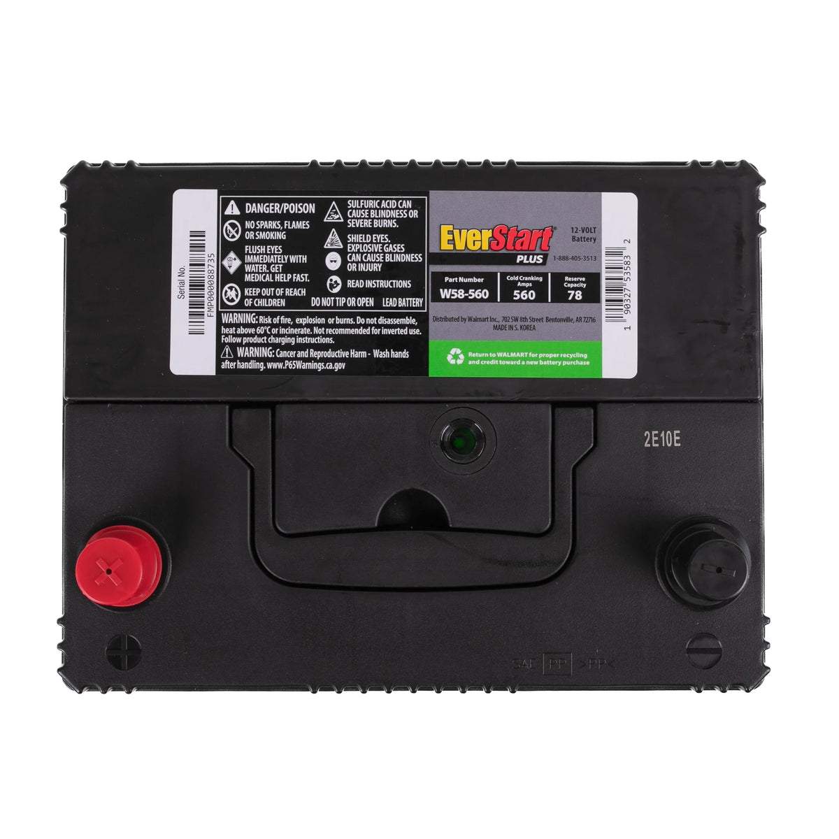 Lead Acid Automotive Battery Group Size 58 12 Volt 550 CCA D33646