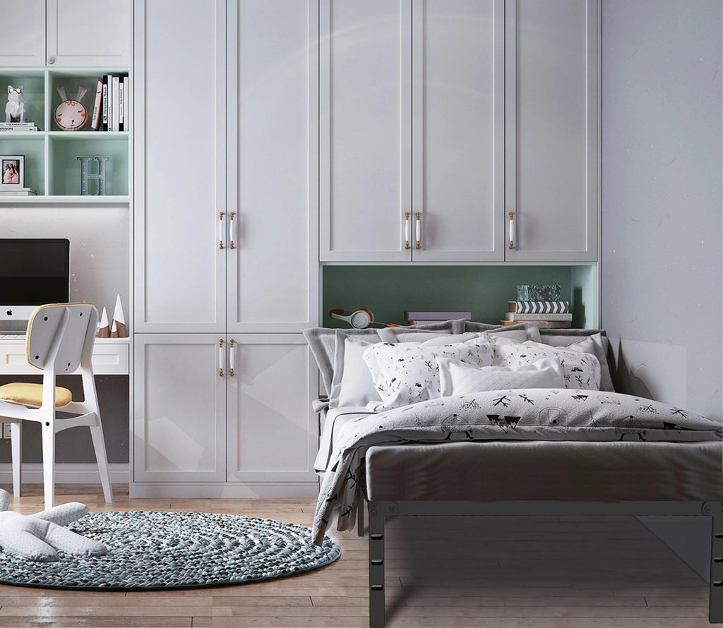 Queen Size Heavy Duty Metal Platform Bed Frame with Storage S20796