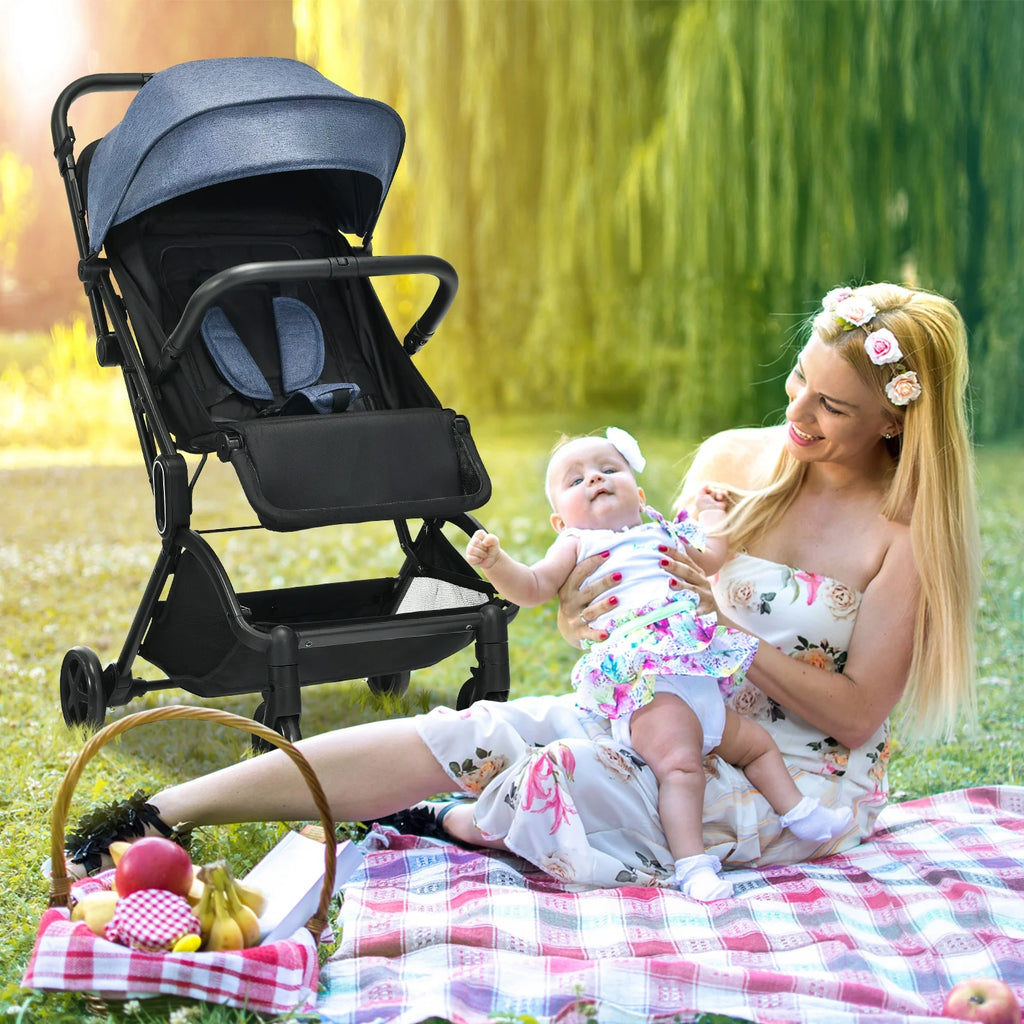 Lightweight Foldable Grey Baby Stroller V60957