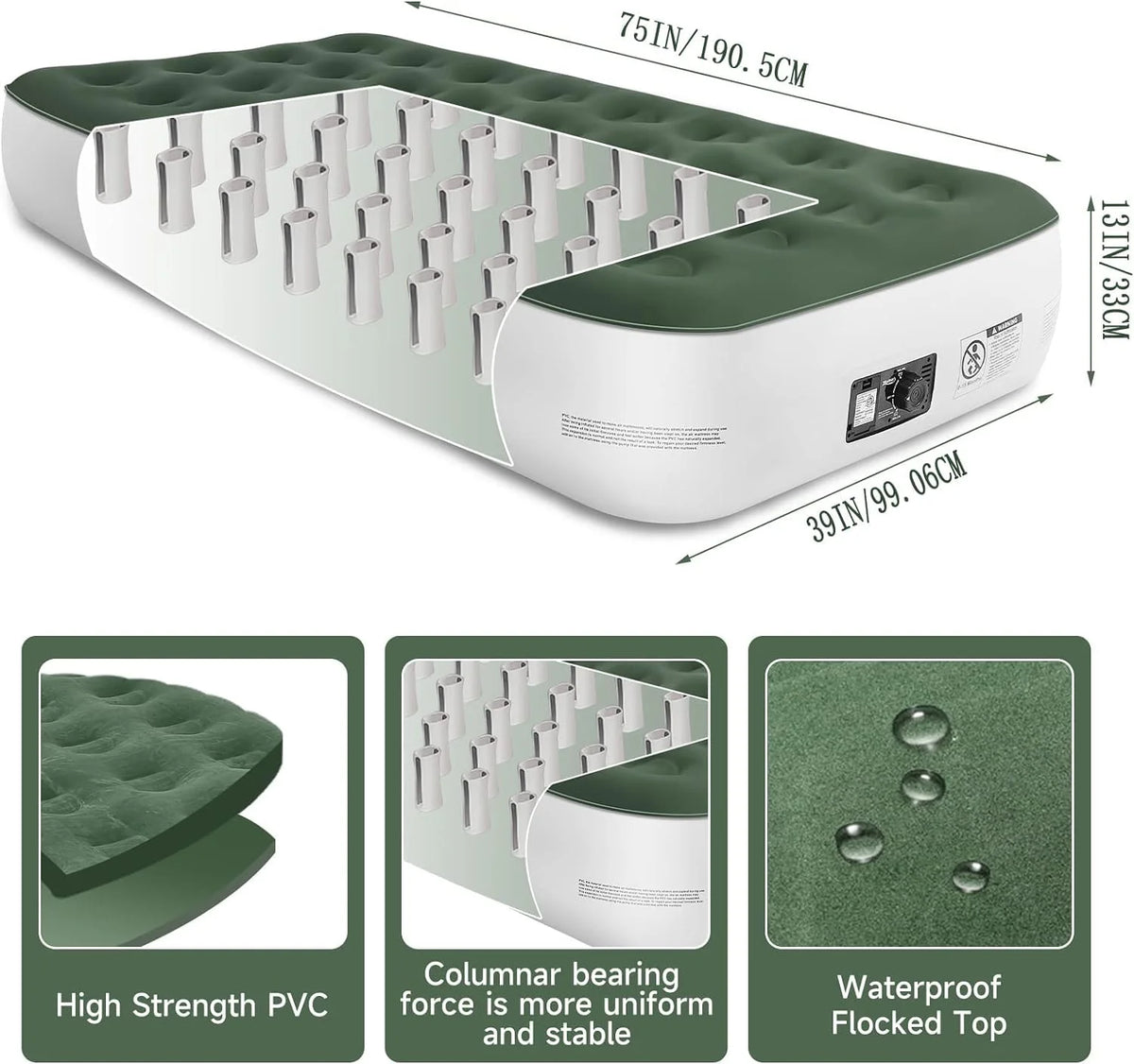 Twin Size Air Mattress with Built-in Pump B51748