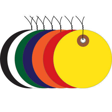 Yellow Plastic Circle Tags 100/Case O3898