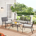 Gray 4 Piece Outdoor Patio Conversation Set V905095