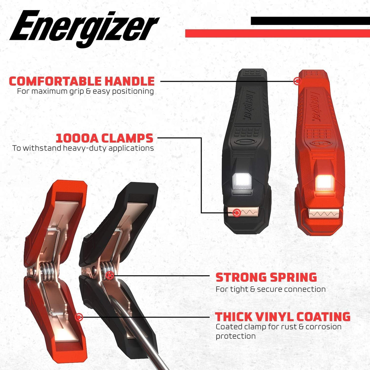 Heavy Duty Jumper Cables with LED Lights and Carrying Bag C9227