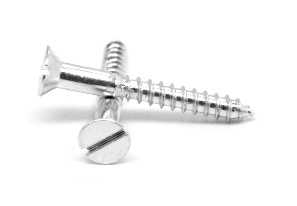 Wood Screw Slotted Flat Head Low Carbon Steel Zinc Plated Pk 2500 U5814