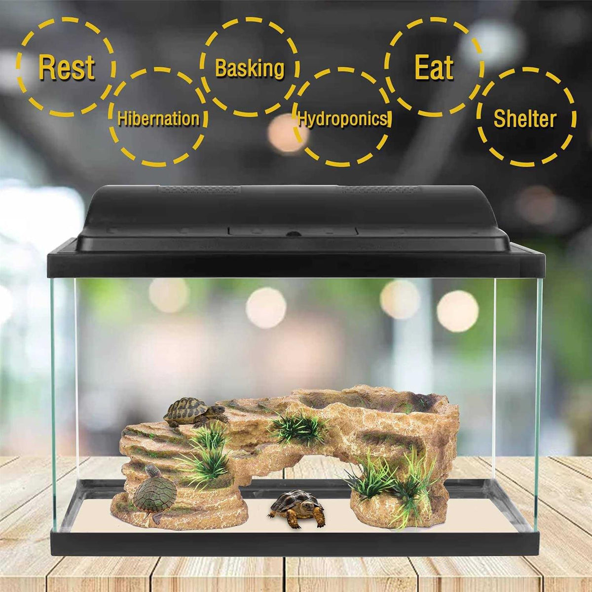Resin Turtle Basking Platform Aquarium Decorations M4052