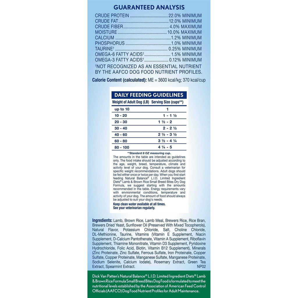 Limited Ingredient Lamb & Brown Rice Dry Dog Food P910