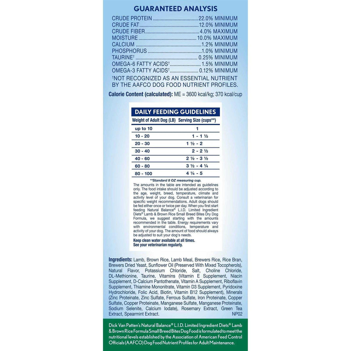Limited Ingredient Lamb & Brown Rice Dry Dog Food P910