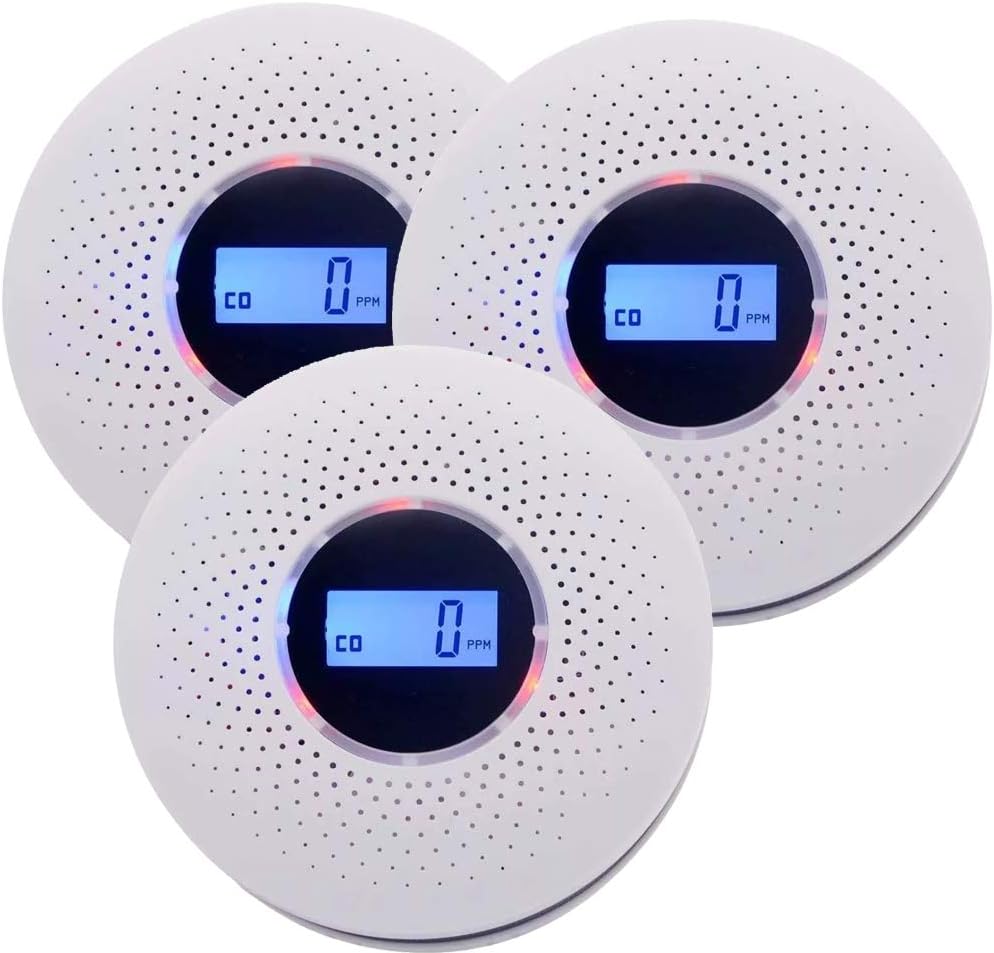 Smoke and Carbon Monoxide Detector with LCD Display 3 Pack L420