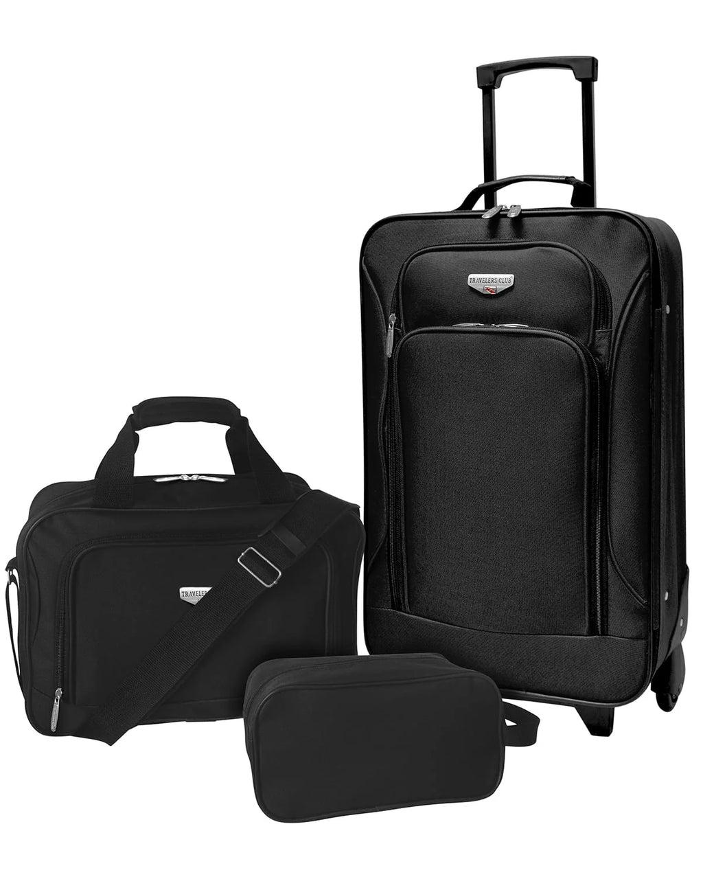 3-Piece Carry-on Luggage Set Black O719
