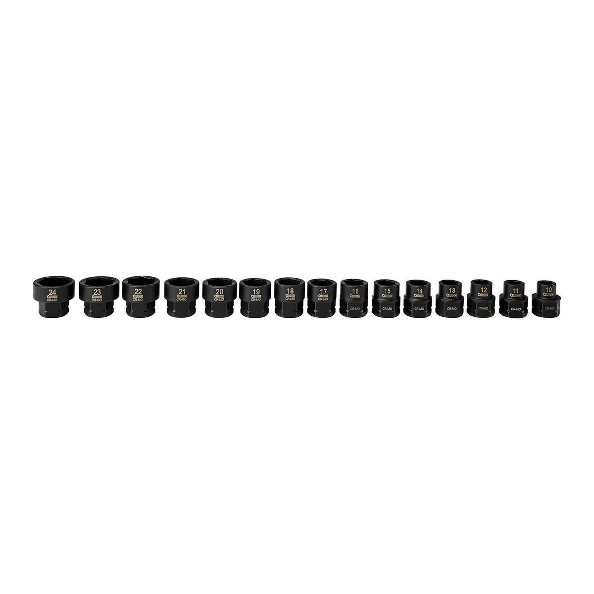 1/2 in. Drive Metric Low-Profile Impact Socket Set, 15-Piece M4921