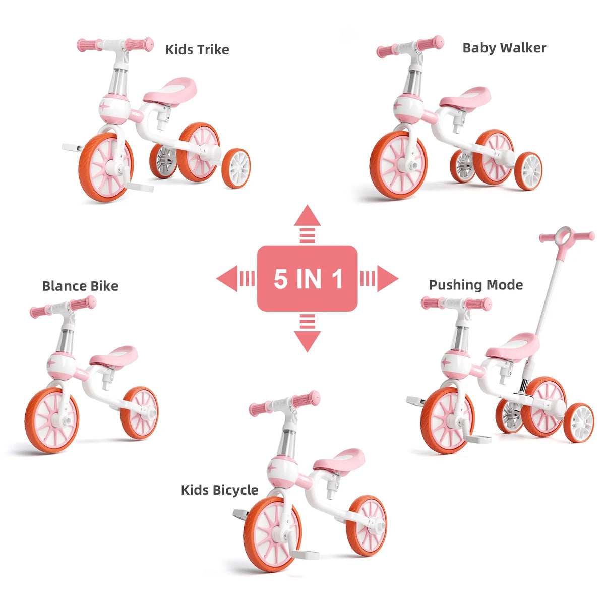7 in 1 Toddler Bike with Removable Pedals W15191