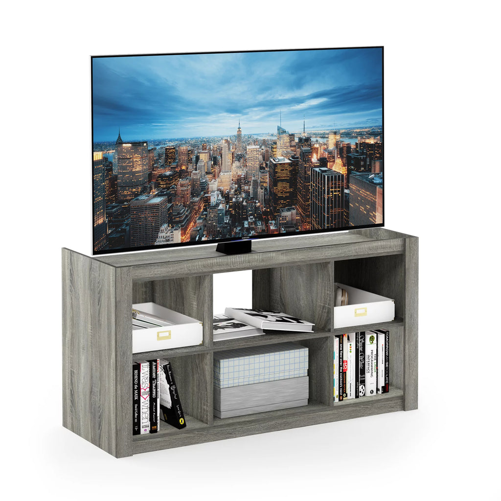 French Oak Grey TV Stand Bookshelves B406