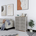 8 Drawer Fabric Dresser with Wooden Top T296