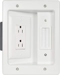 White Recessed In Wall TV Power Kit with USB V216