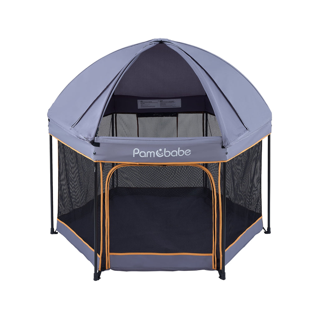 Blue Portable Lightweight Baby Playpen with Canopy and Travel Bag E565