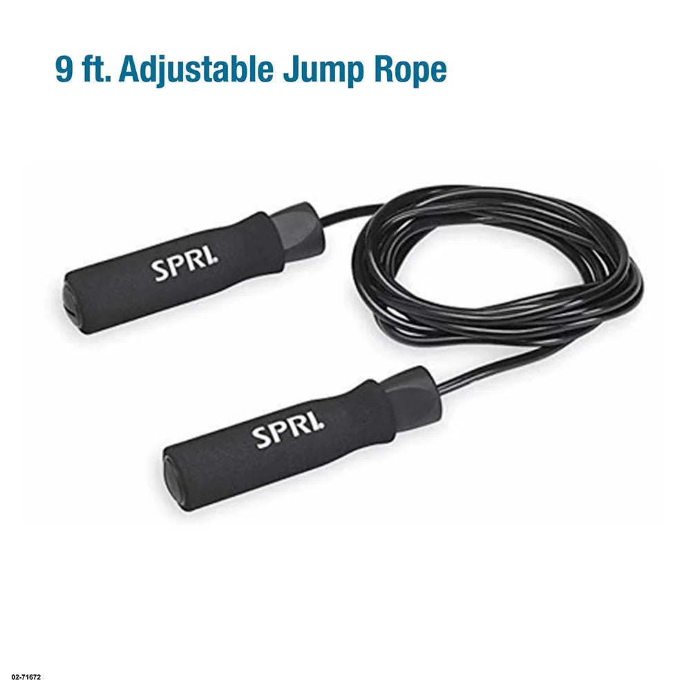 Home Gym Essentials Kit with Jump Rope, Push-up Bars, Ab Wheel and Resistance Tube T68322