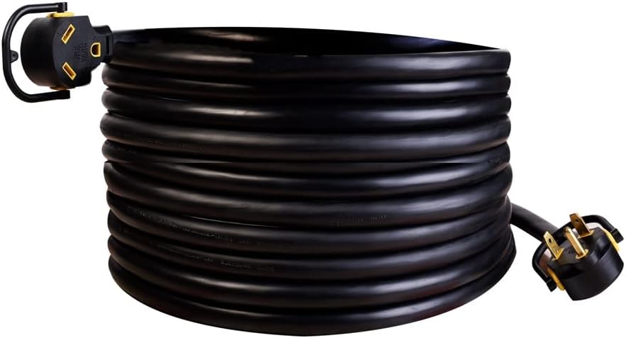 25FT 30 Amp NEMA TT-30P to TT-30R Heavy Duty Cable Q48666