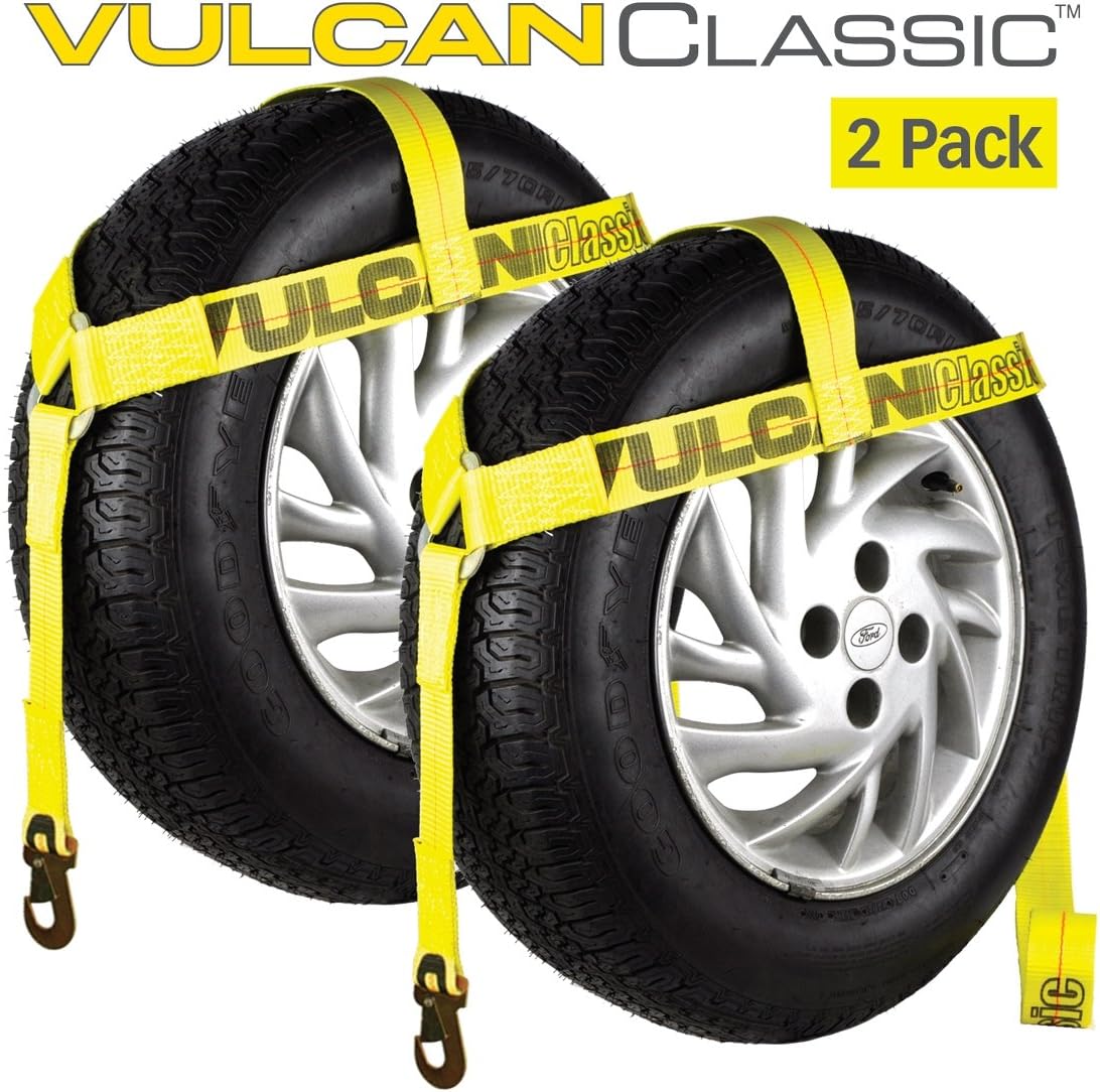 Classic Yellow Bonnet Style Wheel Lift Harnesses with Snap Hooks 2 Pack T6621