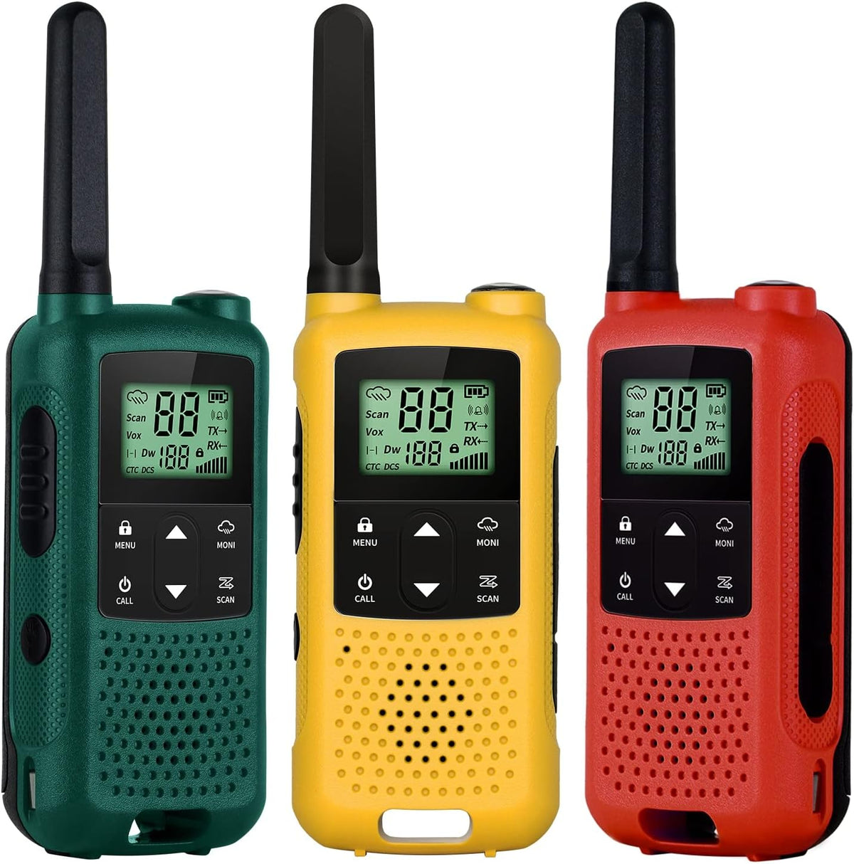 3 Pack 22 Channels Rechargeable Two Way Radios with Earpiece and Mic Set G937