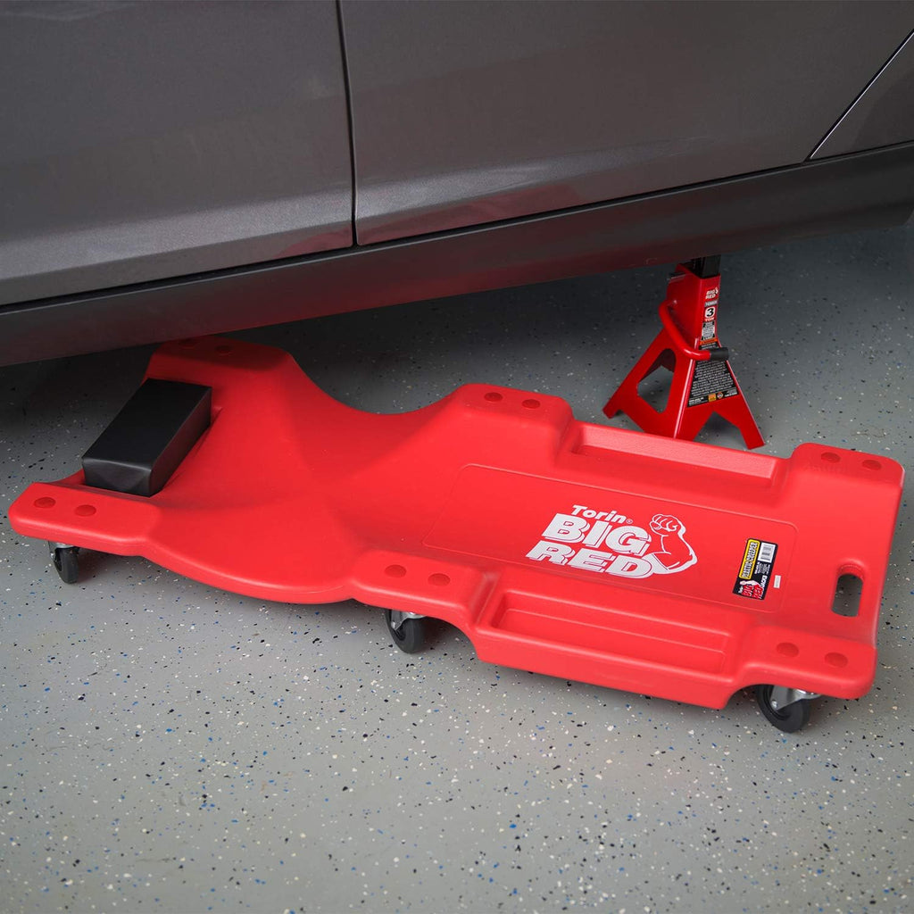 Rolling Garage Creeper with Padded Headrest and 6 Casters F23328