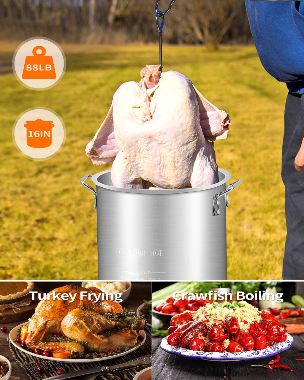 30QT Propane Turkey Fryer with Round Cooktop Kit A27103