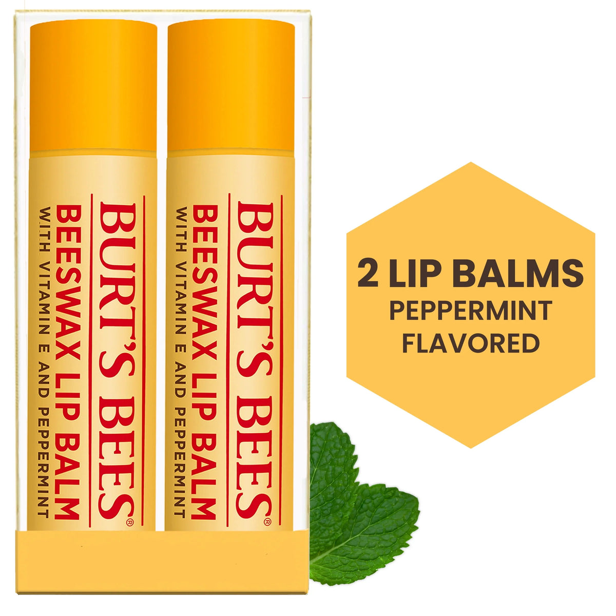 Moisturizing Lip Balm with Beeswax, 2 Tubes W58776