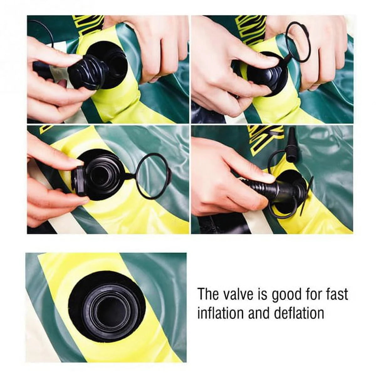 Green PVC Inflatable Two/Three Person Rowing Air Boat D962191