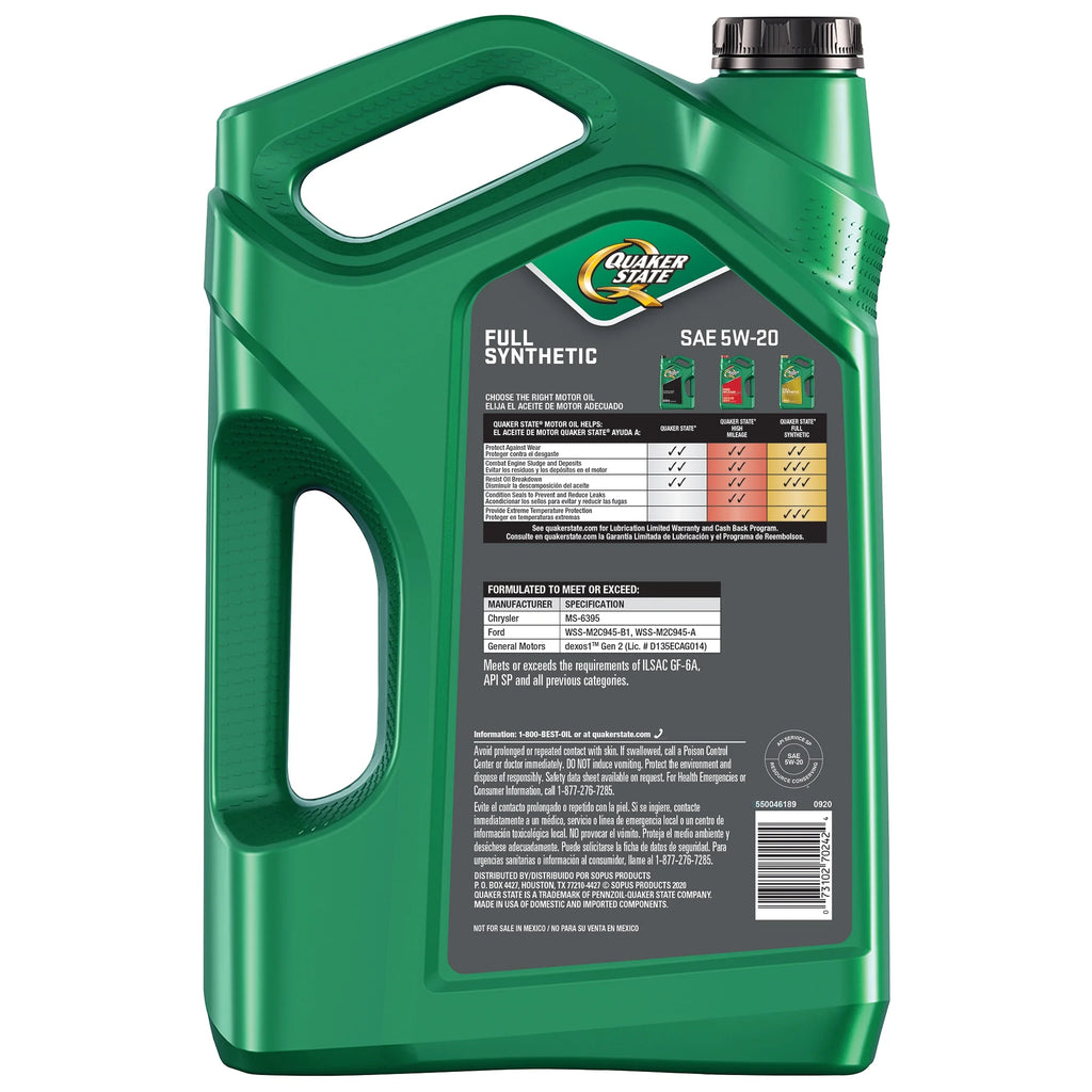 Full Synthetic 5W-20 Motor Oil, 5-Quart C12924