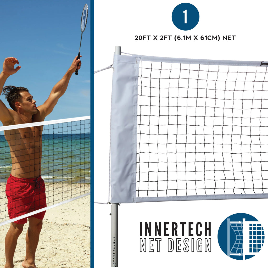 Badminton Net Family Set with 4 Steel Rackets and 2 Birdies P533005