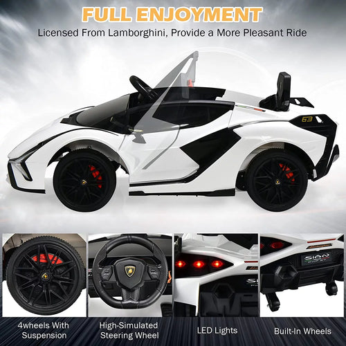 12V Kids Ride On Car with Parent Remote Control, Spring Suspension, MP3 Player, Carbon Fiber Textured (Black) L198799