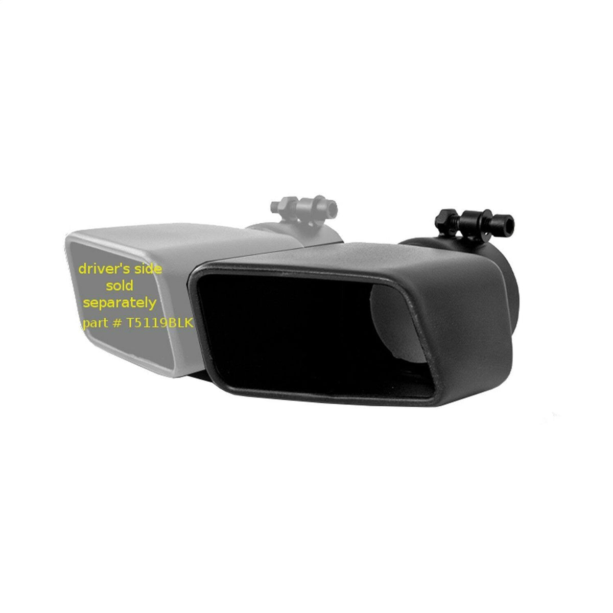 Black Rectangle Angled Cut Exhaust Tip D54032