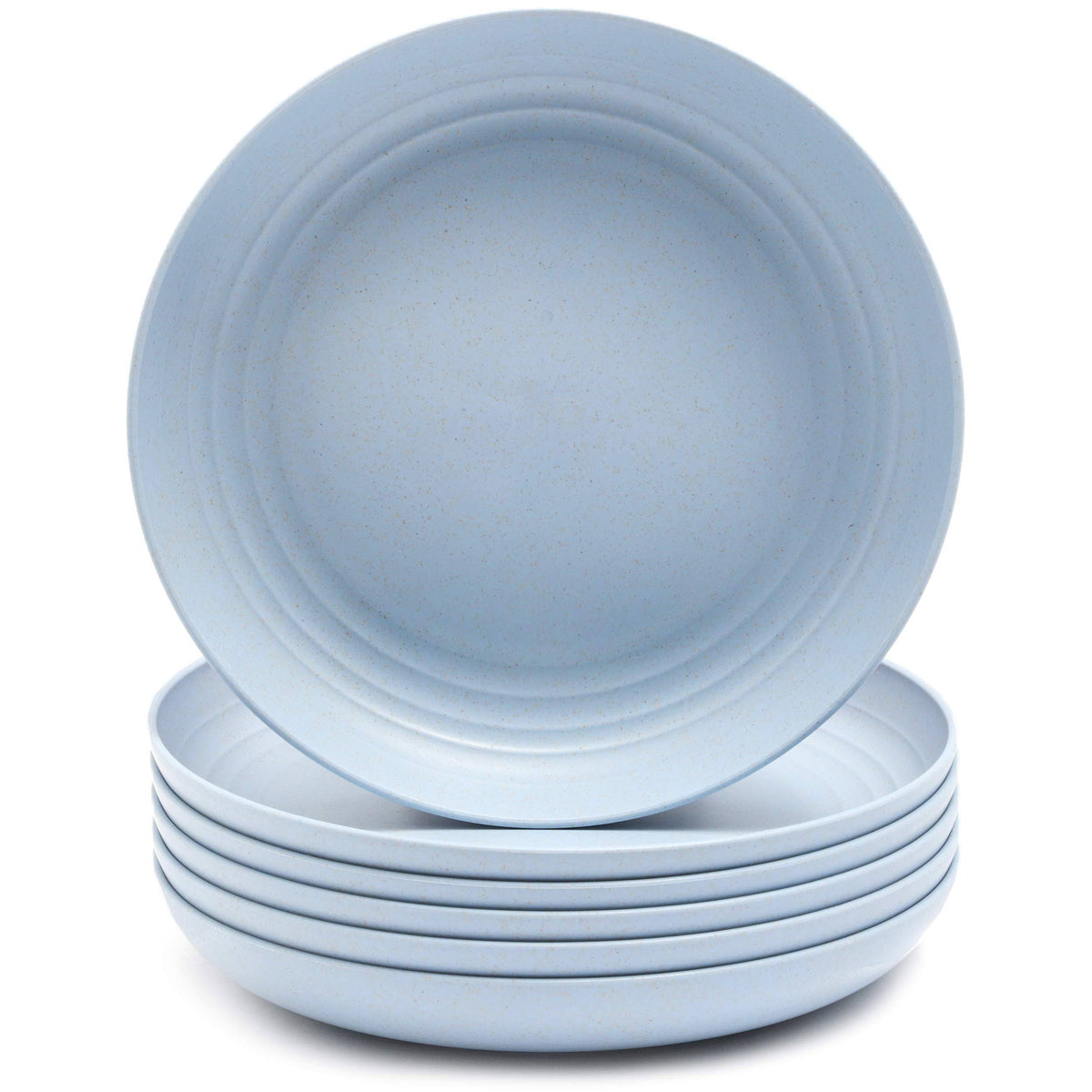 6-Pack Wheat Straw Plates 8.75" Dishwasher & Microwave Safe Blue Y209207